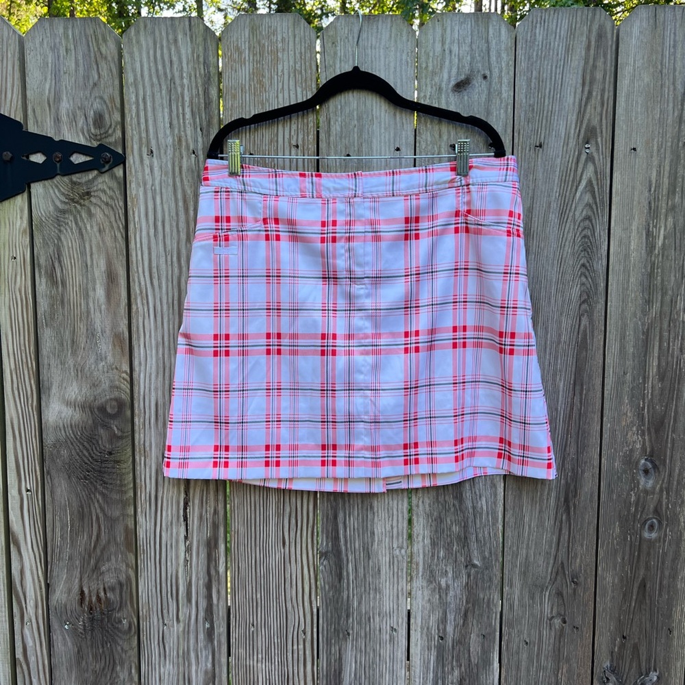 IZOD Performance Red White Plaid Skort Women’s 12